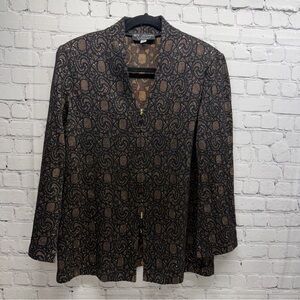 St. John evening by Marie Gray Black and Gold Knit Jacket size 12
